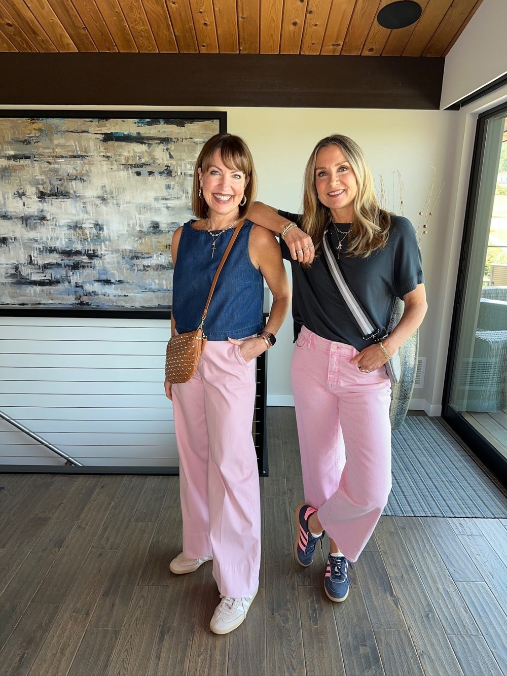 American Eagle Outfitters Wide-Leg Pink Pants — Women
